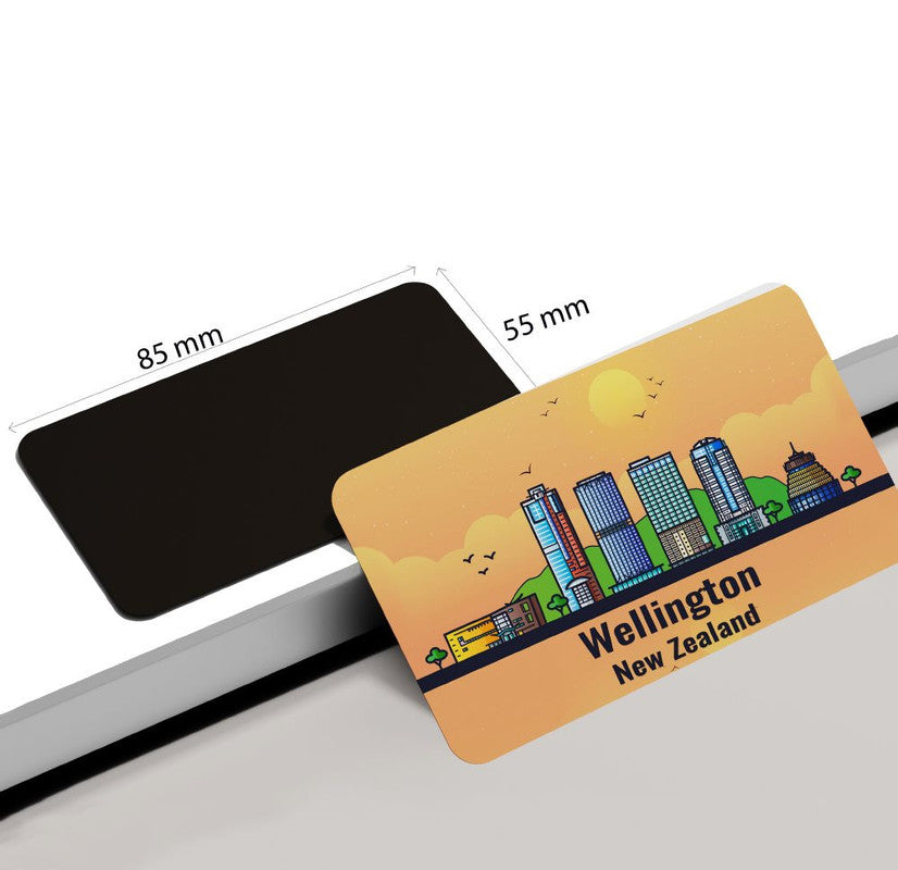 dhcrafts Rectangular Rubber Fridge Magnet / Magnetic Card Orange New Zealand Wellington Design Pack of 1 (8.6cm x 5.4cm)